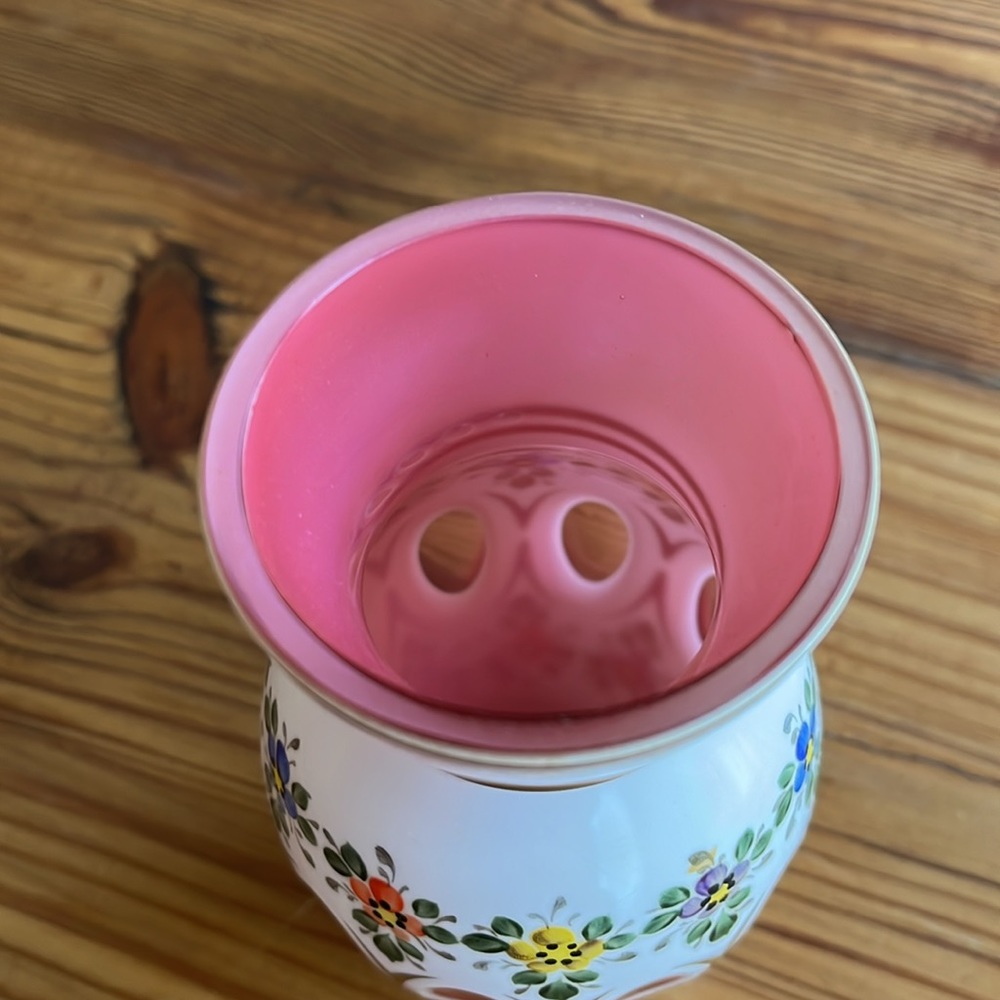 Small Vintage Cranberry Glass Bohemian Vase - Picture 2 of 8